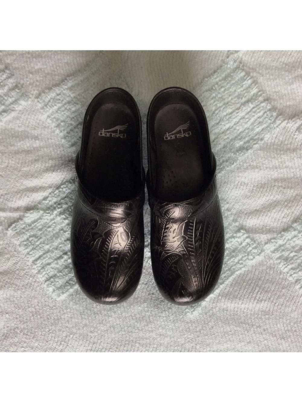 Dansko Professional Black Tooled Clogs 7.5-8 US, 38 EU